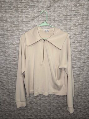Urban Social cream quarter zip sweatshirt in XL